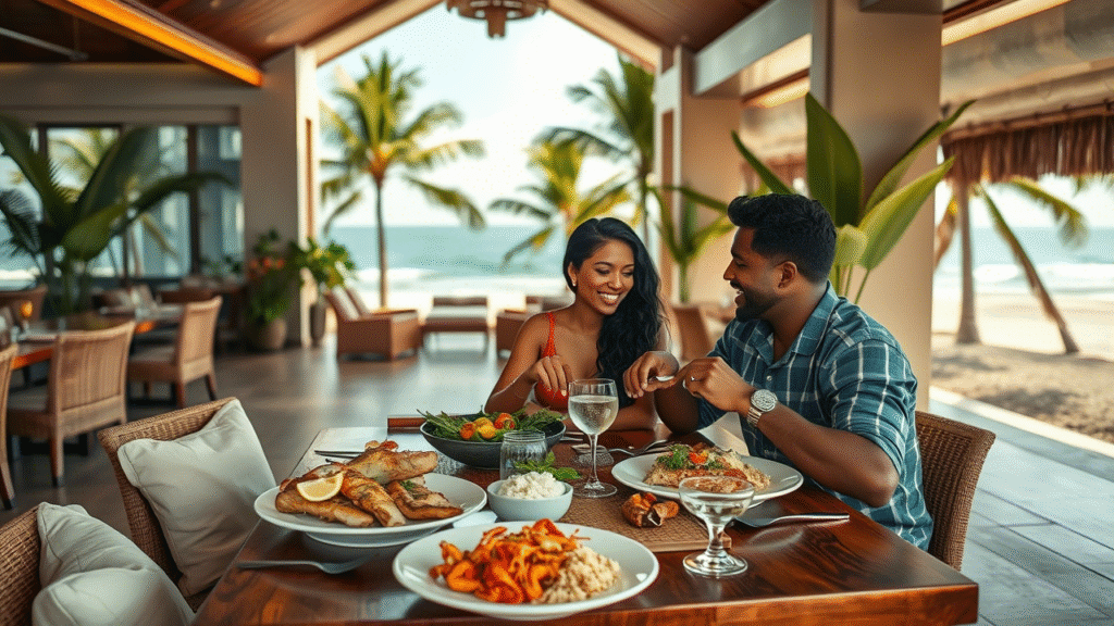 Enjoying seafood cuisine Things to do in Mirissa